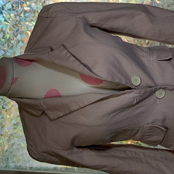 Y2k Juicy Couture Vintage Pink & White Striped Corduroy Button Up Blazer SZ:S - Picture 4 of 10